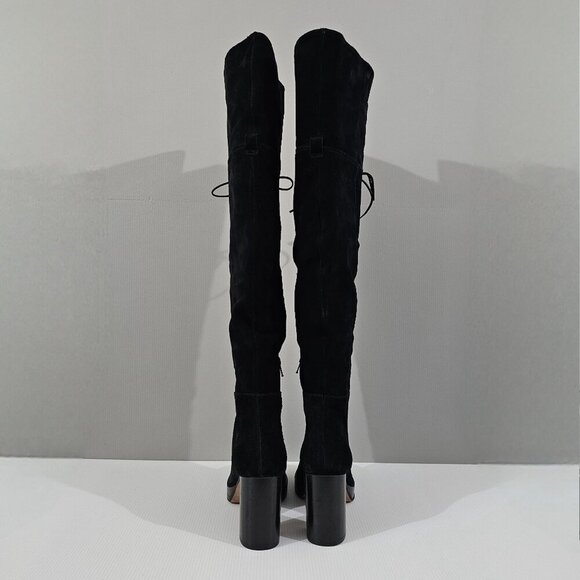 Free People Echo Over The Knee Boot Womens EU 41 Black Suede Tall Block Heel - Picture 8 of 15